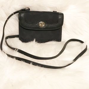 NWOT Coach Logo Canvas/Leather Micro Purse/Wallet